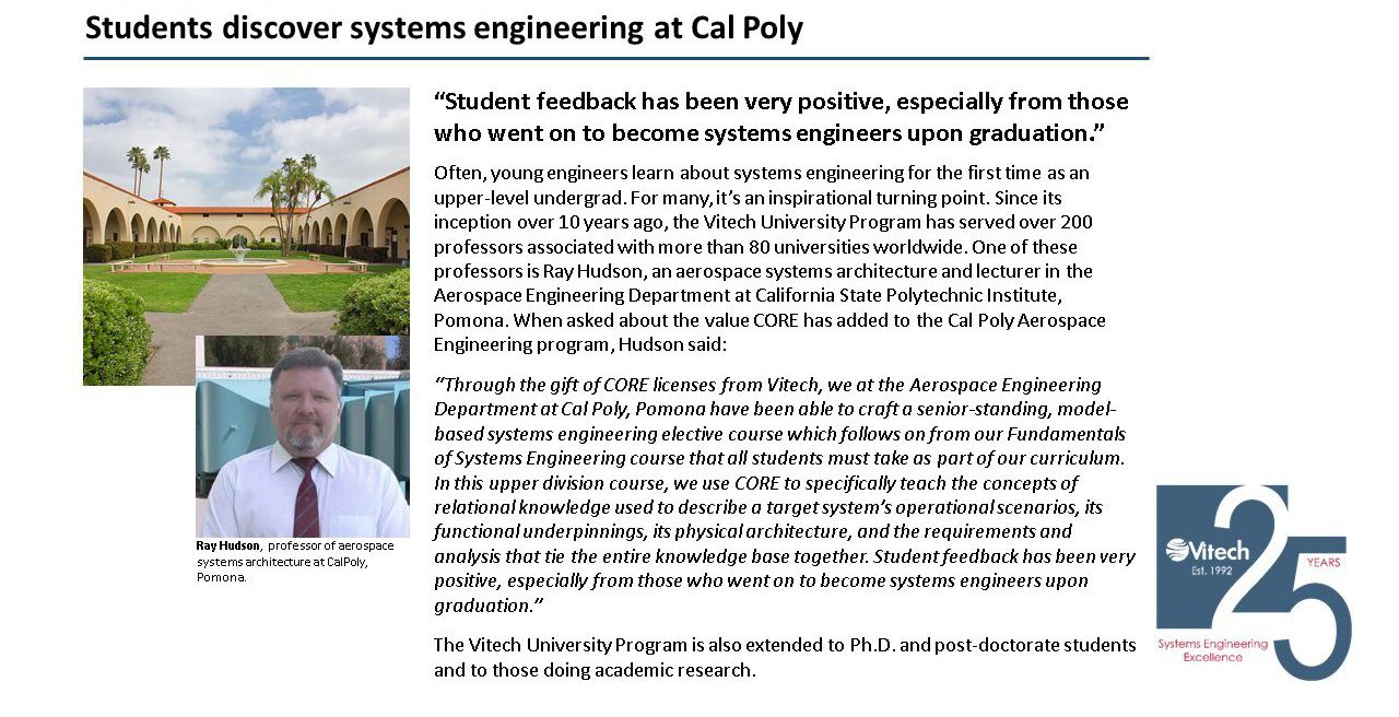 Students discover systems engineering at Cal Poly Students discover systems engineering at Cal Poly